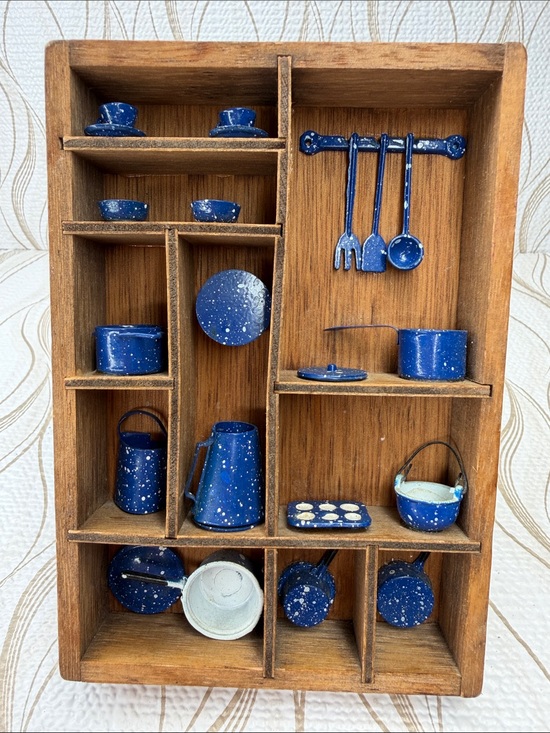 Kelly & Howard Other - Blue Speckled Miniature Cookware Set - Decorative Kitchen Display